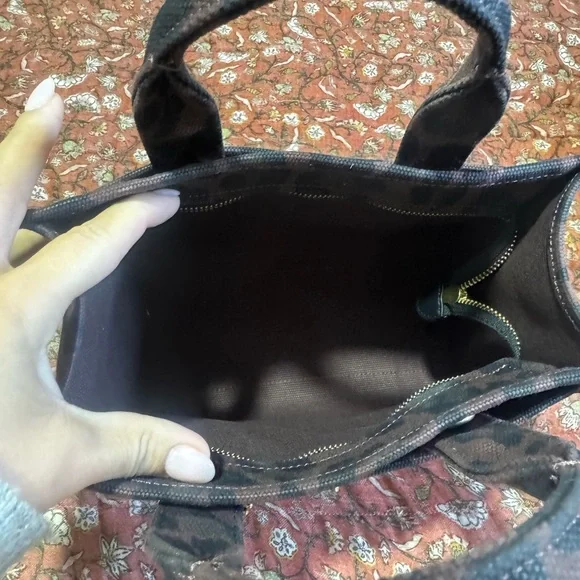 Coach Black and Brown Leopard Print Purse Mini Tote - Picture 3 of 4